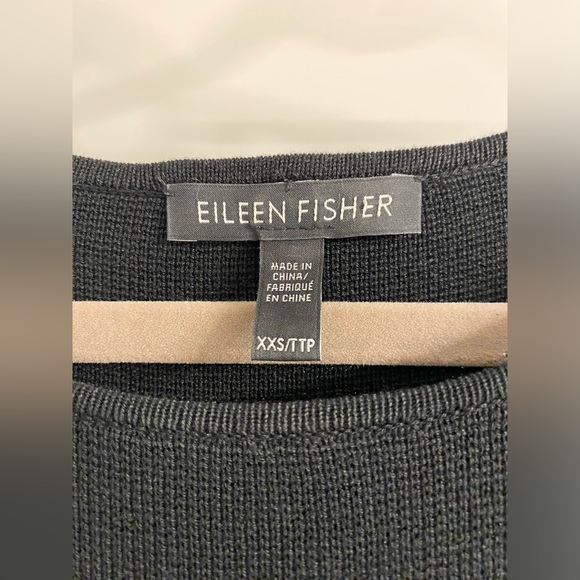Black Knit Sleeveless Eileen Fisher Dress - Picture 2 of 7
